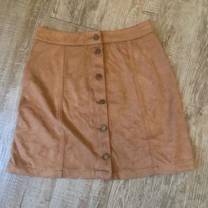 Brown corduroy button up skirt